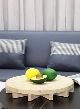 北创意理石洞石托111大盘果盘摆件样板房厅茶几玄关家欧客居软装