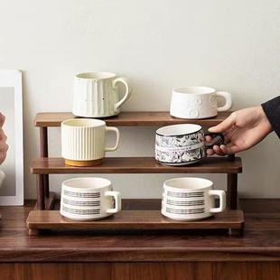 桌面物架纳实木储多层收置架/1茶杯架博古架多功能摆放架展示架子