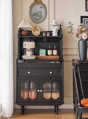 法式实木餐边复古边柜厅茶储水收物柜靠墙一体中古客美式VHZ厨房