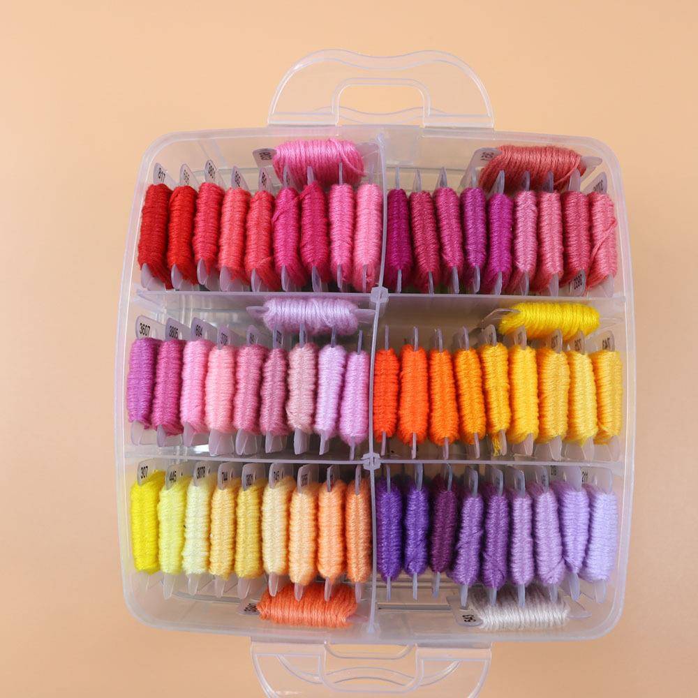 刺绣线DIY固定150色HMX15003塑板绣花线6股8米十字料绣三层线装配