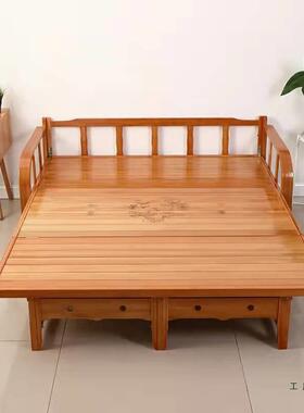 可折叠沙发床用功竹床NWR老式午两休床家用1.米小户型阳5台多能躺