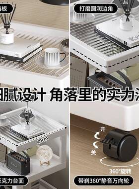 楠竹小几客厅沙发边柜边简约茶几卧室家用带EPF灯架床头柜置物小