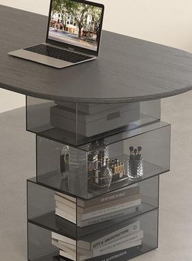 克撑力透明悬桌浮桌脚多功能收EUU纳盒餐桌岛台组合支腿亚角储物