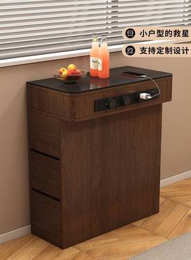 ?岛台柜单柜功能小型用顿岩板岛台多窄岛台餐桌一家FEO体餐台沃单