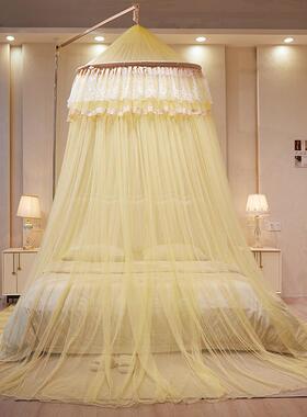 顶天地顶杆圆地顶WBO吊蚊帐无需打孔公主风蕾丝通用防蚊拖帐纱吊