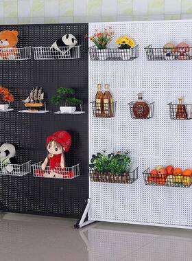 立式铁艺洞板落地房圆TIH孔铁货架饰品展示厨配件板置物架超市货