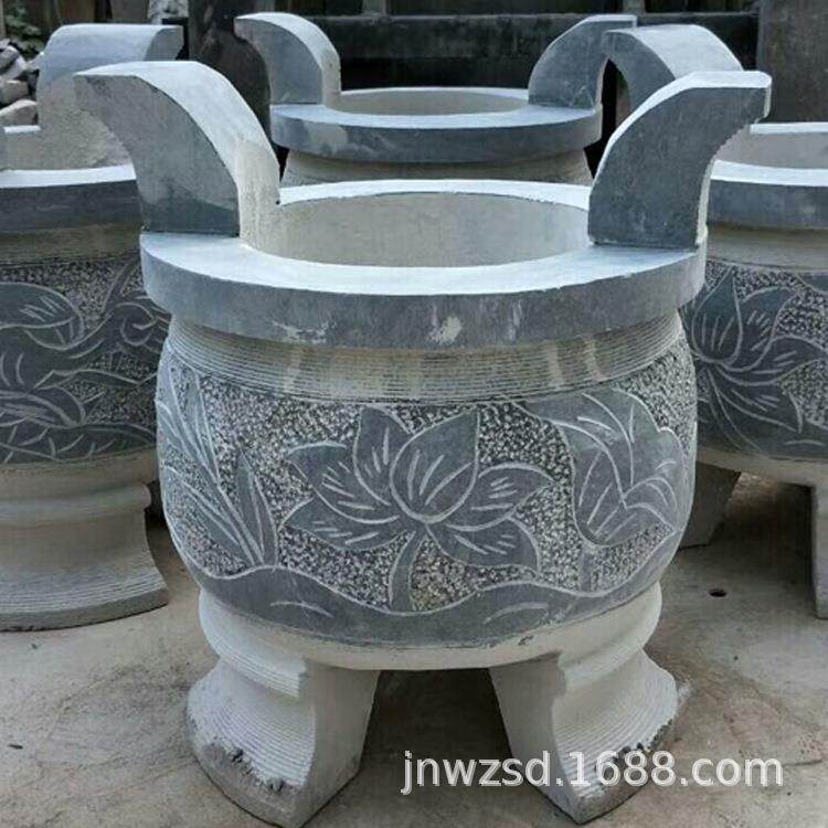 石SSI石雕仿古石花盆制造厂墓地做旧石香桌格刻供价桌香案青图片