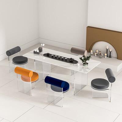 克力悬茶桌组合浮岩板阳台现NDP代简约轻椅奢高端大气办公室家用