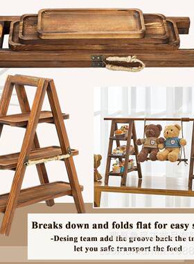 务木制甜外品蛋糕盘OCI户对派甜品架秋千甜品架木质派对服托盘甜