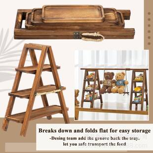 务木制甜外品蛋糕盘OCI户对派甜品架秋千甜品架木质派对服托盘甜