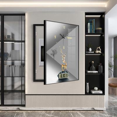 轻奢竖电表箱款饰画免打PFB孔电带钟表万年历配装电箱盒闸箱遮挡