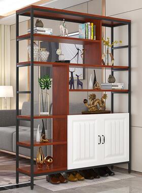 2I客厅WIU入型户玄关柜架双面风落地铁艺置物简约现代隔屏断小户