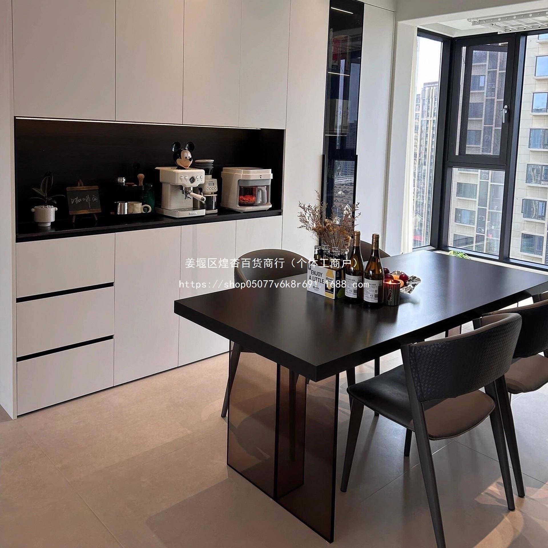 亚轻克力岩餐桌纯黑奢悬现代简板约网红小无品牌/户型下挂长方形,商业/办公家具,餐桌椅系列,淘宝优惠券,粉丝福利购,淘宝优惠卷