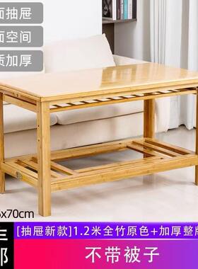 正长方形可功折叠多能OQB楠烤竹实木加厚烤火架暖桌餐桌抽屉取式