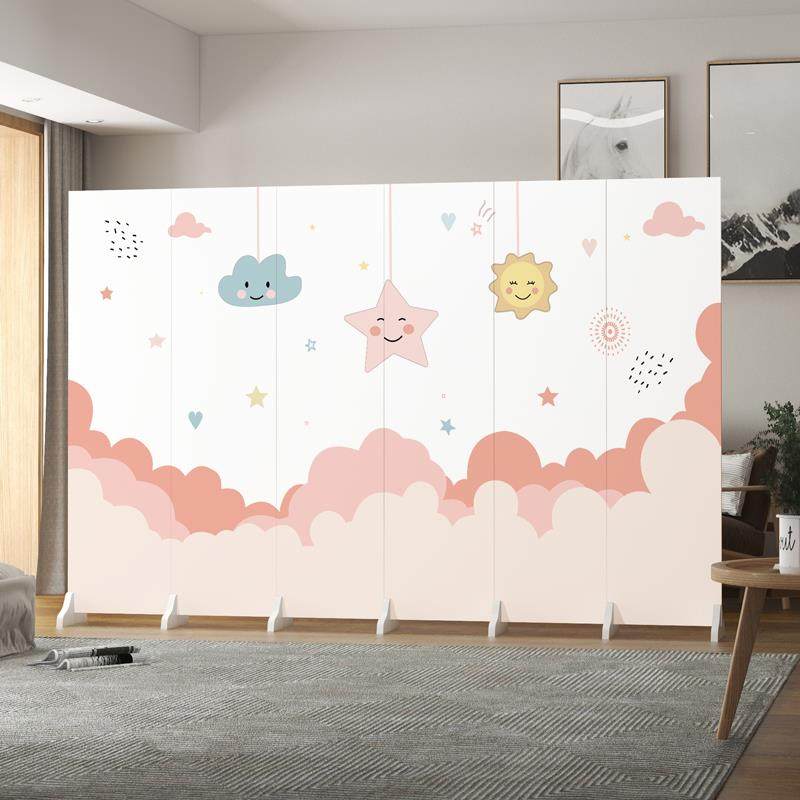 A10遮L卡风儿童通屏隔断幼儿园卫生间门口客厅入户挡折S2叠移动卧