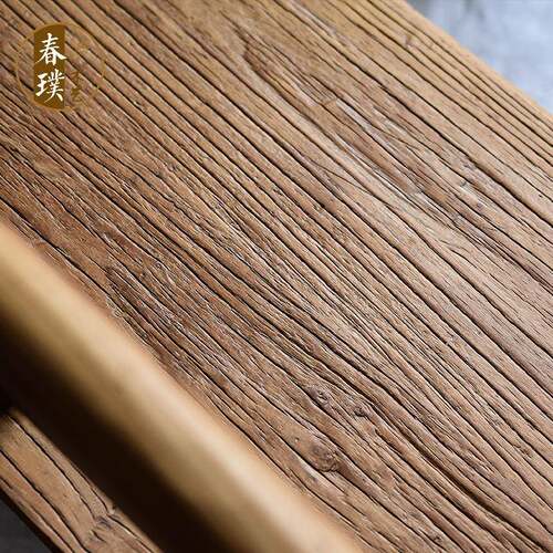 老榆木长椅靠背椅中复RMG式实木长凳户外田闲椅子园古怀休旧可