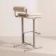 台现代简约背吧椅不锈酒钢岛台靠椅吧高凳前台简 约接待椅高脚凳