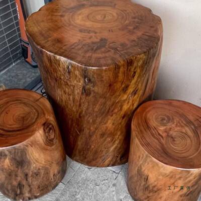 樟木墩树墩根底雕凳子实木墩子原木香树桩木无品牌/桩座茶几桌圆
