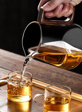 家木用把飘茶M768W75R逸杯茶全玻璃内胆沏茶飘逸壶按压式冲器水分