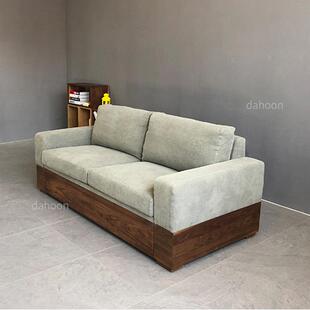 复古胡桃木沙发床羽绒多功能储物推拉沙发床小户型布艺沙发可变床