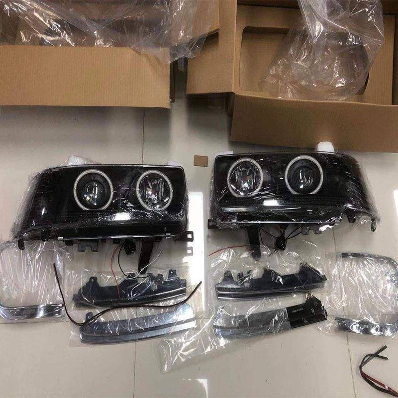适用于丰田陆地巡洋舰LC80FJ804500大灯LED尾灯改装天使眼大灯