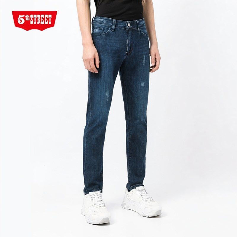 第五街春季微弹修身小直筒男装个性休闲舒适牛仔长裤315012-191M0,男装,牛仔裤,淘宝优惠券,粉丝福利购,淘宝优惠卷