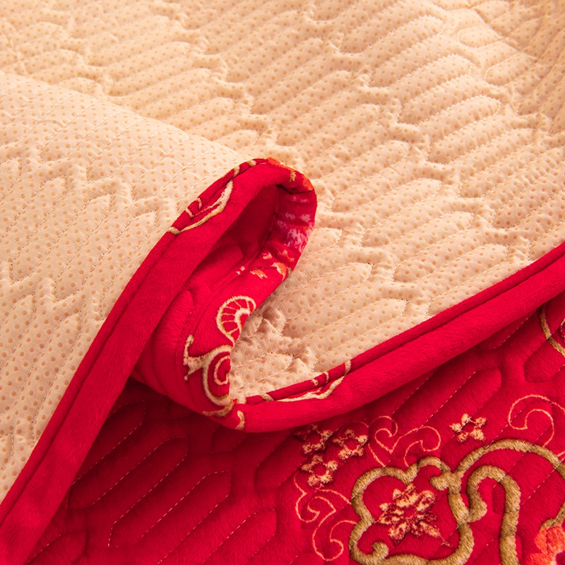 结婚榻榻米床盖大红床单加厚防滑定制炕盖四季通用床铺盖冬季炕罩