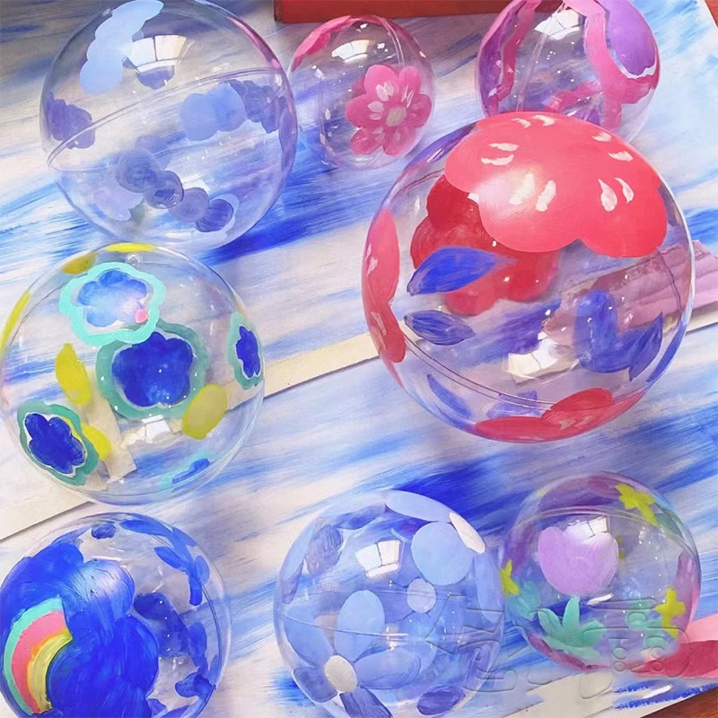 幼儿园透明水晶球儿童绘画美术美工区角环创空中挂饰吊饰装饰材料