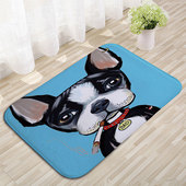 法兰绒防滑垫浴室厨房吸水小狗脚垫水晶绒地垫