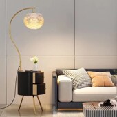 网红落地灯客厅沙发边轻奢茶几置物架北欧抽屉卧室床头柜一体台灯