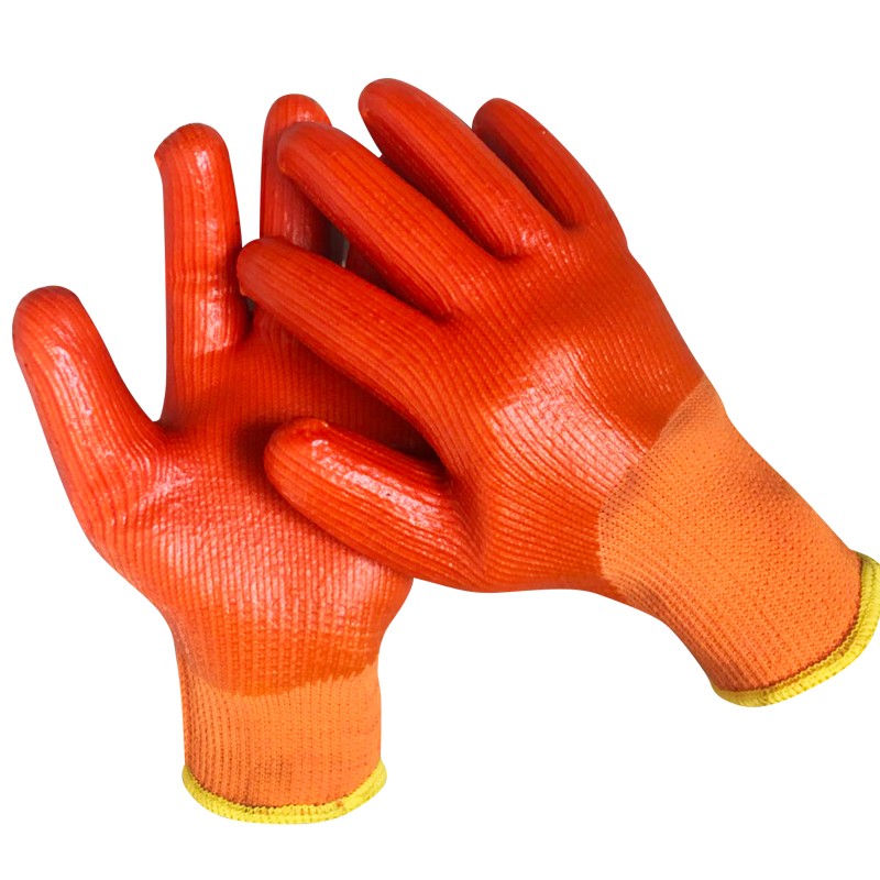 加绒毛圈满挂防水防油耐磨劳保手套加厚耐酸碱涂胶浸胶牛筋工业手