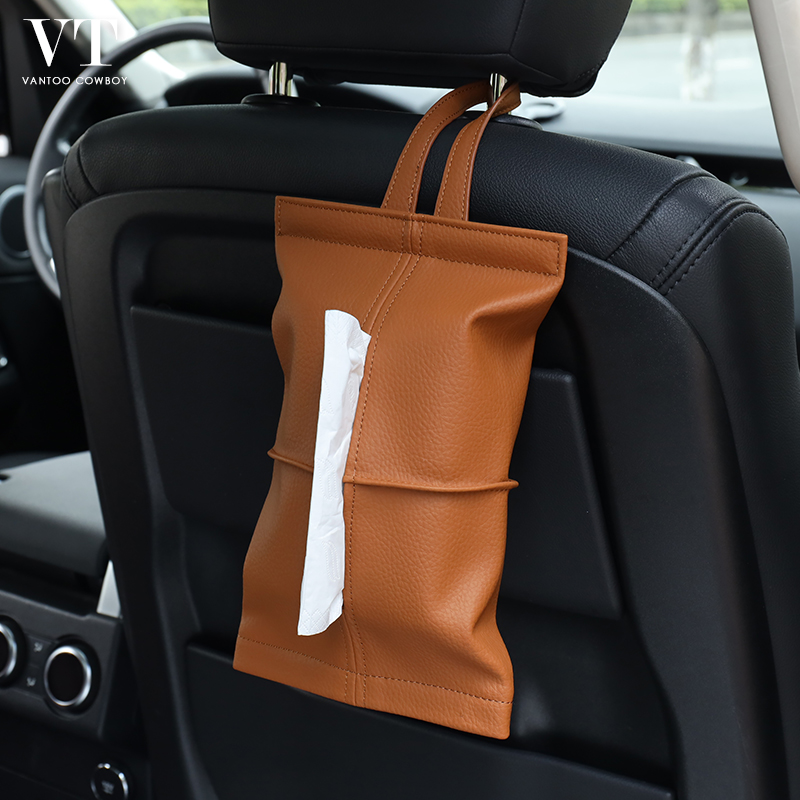 VANTOO车载纸巾盒挂式客厅高级感薄款座椅悬挂抽纸盒车用简约夏天