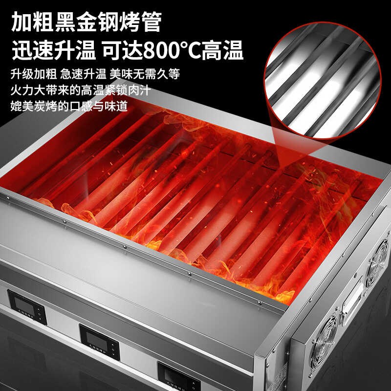 电烤炉商用无烟烧烤王加宽烧烤机正新鸡排鸡翅包饭烤鱼生蚝烤串机