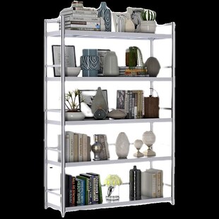 加厚不锈钢书架落地多层简易书柜资料整理架家用置物放书收纳架子