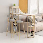 北欧轻奢大理石吧台桌子家用客厅隔间靠墙餐桌酒柜窄桌高脚桌椅