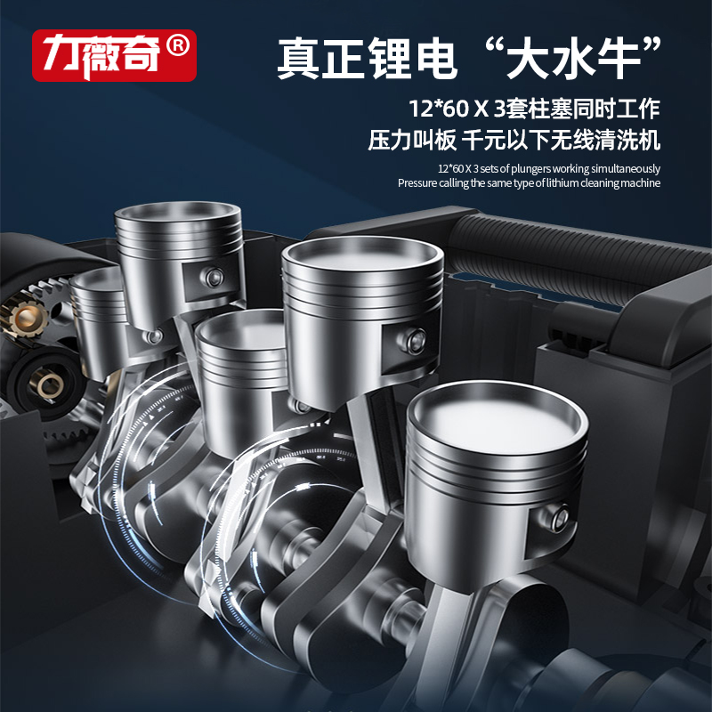 力薇奇无线洗车机高压水枪神器车用家用便携充电式自吸锂电池水泵