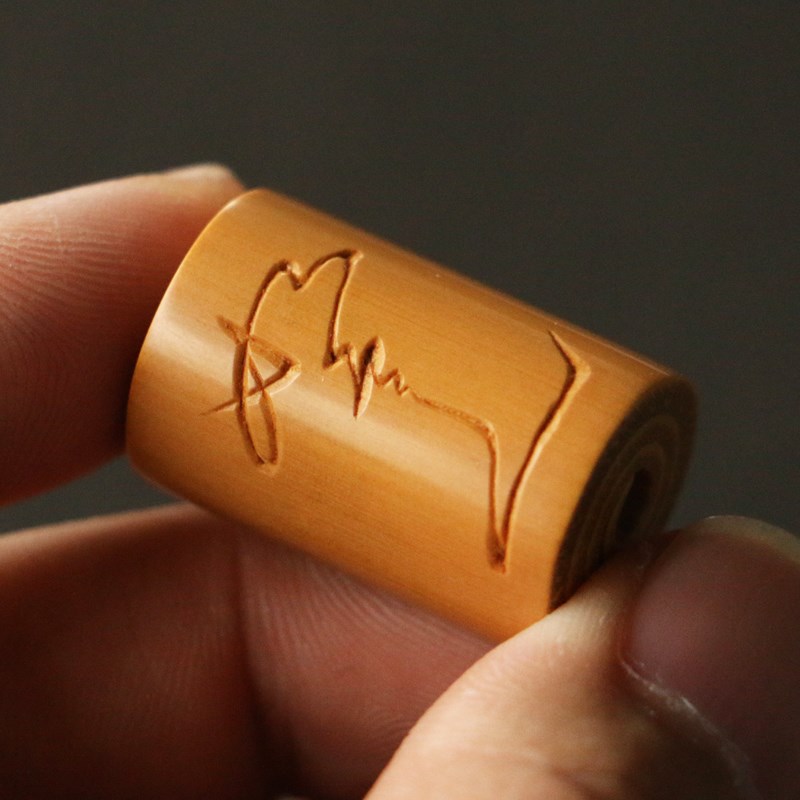 高密度玉竹卷竹老料东阳名家邱书文本工精工雕刻制作把件挂件把玩