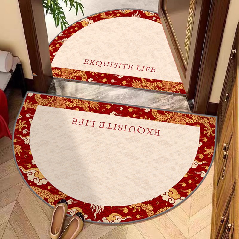 龙年新中式入户门地垫高级感进门门口地毯玄关换鞋脚垫子喜庆新年