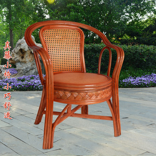 阳台藤椅小茶桌三件套单人竹藤腾椅休闲靠背天然真藤家用滕编椅子