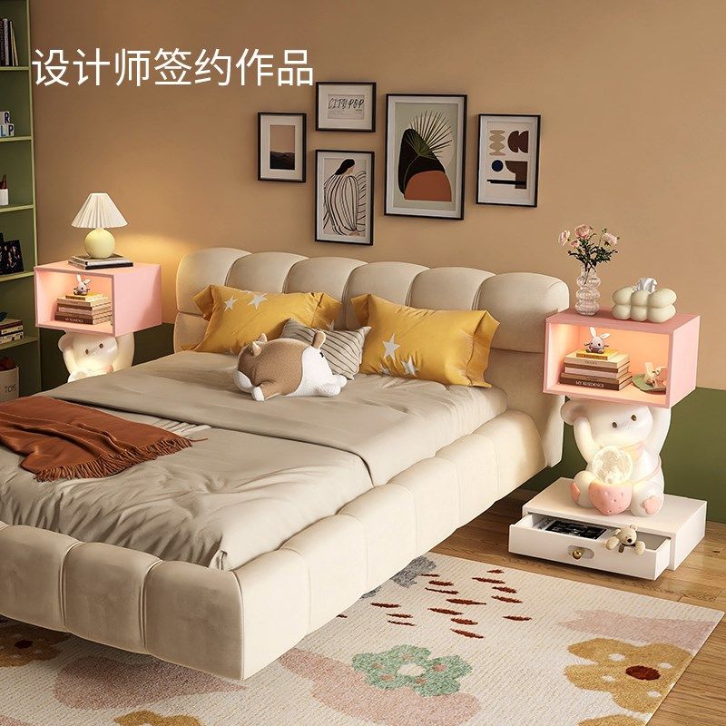 可爱儿童床头柜卡通兔子床头柜子创意奶油风女孩卧室替代床边柜,住宅家具,儿童床头柜,淘宝优惠券,粉丝福利购,淘宝优惠卷