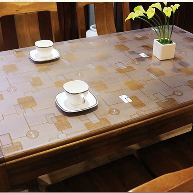 方80*80PVC桌布透明防水鞋柜床头柜电视柜茶几透明正方形饭桌桌垫