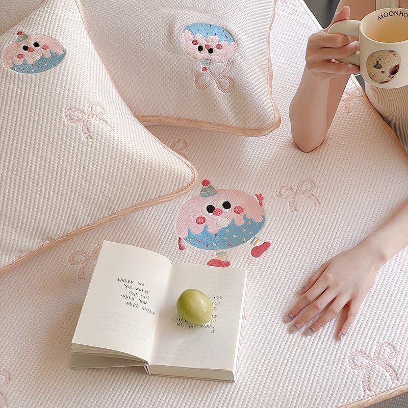 A类3D高分子冰豆提花软凉席三件套可机洗床笠款卡通可爱空调软席,床上用品,冰丝席,淘宝优惠券,粉丝福利购,淘宝优惠卷