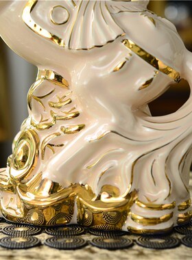 招财欧式陶瓷马办公室金银摆件家居客厅摆设装饰品室内奢华工艺品