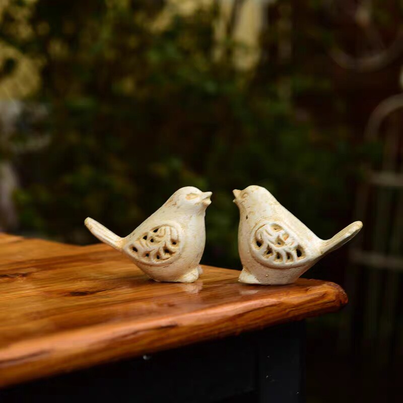 复古铸铁小鸟做旧家居饰品文房摆件纸镇文创窗台花园橱窗装饰包邮