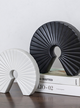 创意扇形摆件新中式样板间软装客厅酒柜装饰品办公室书房桌面摆设