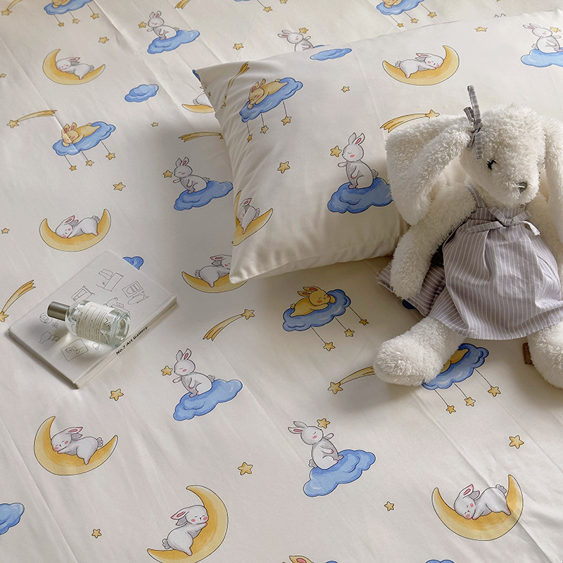 婴幼童纯棉卡通床单 A类全棉斜纹被单睡单学生幼儿园垫套床笠定做