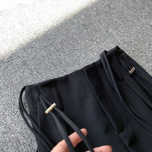 黑色西装裤女春夏季新款高腰垂感显瘦高级感直筒西裤休闲阔腿长裤