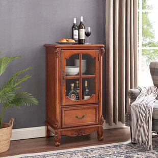 美式全实木酒柜客厅酒柜新中式复古玻璃门柜小户型餐边柜欧式边柜