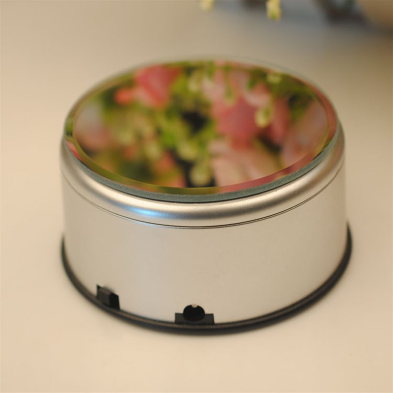 镜面迷你小型珠宝首饰产品拍照道具电动旋转展示台转盘底座展示架