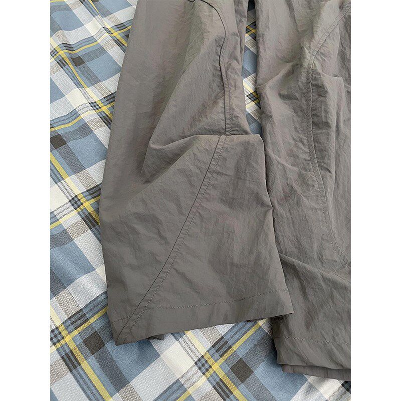 大码女装胖mm美式灰色休闲裤秋季新款显瘦西裤子女宽松百搭阔腿裤